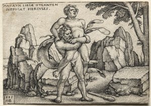 Herkules drtí Antaea od Hans Sebald Beham