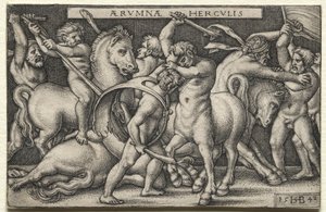 Herkules poráží kentaury od Hans Sebald Beham