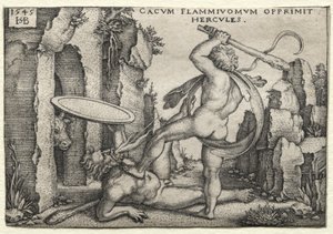 The Labors of Hercules: Hercules Killing the Giant Cacus od Hans Sebald Beham
