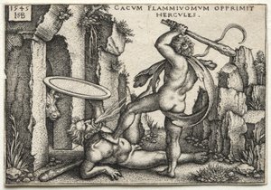 Herkules zabíjí obřího Káka od Hans Sebald Beham