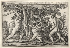 The Labors of Hercules: Hercules Killing the Lernean Hydra od Hans Sebald Beham