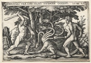 The Labors of Hercules: Hercules Killing the Lernean Hydra, 1545. od Hans Sebald Beham