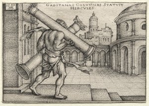 The Labors of Hercules: Hercules and the Columns of Gades od Hans Sebald Beham
