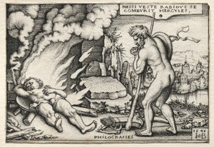 The Labors of Hercules: Hercules on his Pyre od Hans Sebald Beham