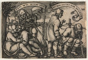 Selská svatba aneb Dvanáct měsíců: č. 10, 1546. od Hans Sebald Beham