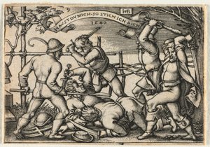 Selská svatba aneb Dvanáct měsíců: č. 9 od Hans Sebald Beham