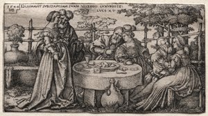 Marnotratný syn: Promrhání jmění od Hans Sebald Beham