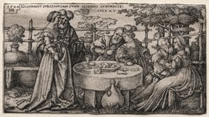Marnotratný syn: Promrhání jmění. od Hans Sebald Beham