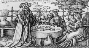 Marnotratný syn, který promarnil své jmění, z cyklu "Historie marnotratného syna" od Hans Sebald Beham