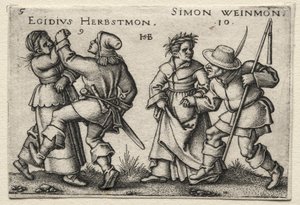 Vesnická svatba: Egidius Herbstmon / Simon Weimon od Hans Sebald Beham