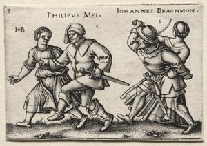 Vesnická svatba: Philipus Mei / Johannes Brachmon od Hans Sebald Beham