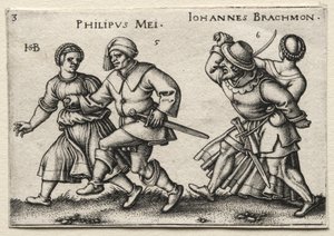Vesnická svatba: Philipus Mei Johannes Brachmon, 1546. od Hans Sebald Beham