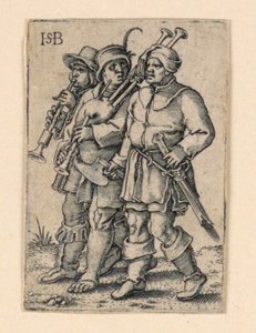 Svatební průvod: Tři hudebníci od Hans Sebald Beham