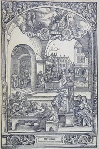 Planeta Merkur a umělci, učenci a technici, c1535 (rytina) od Hans Sebald Beham