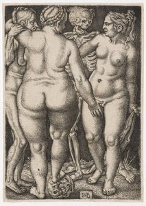 Tři ženy a mrtvý, c. 1546-50 od Hans Sebald Beham