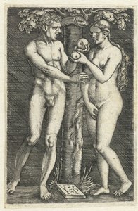 Pokušení Adama a Evy v ráji od Hans Sebald Beham