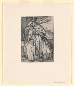 Panna a dítě s papouškem od Hans Sebald Beham