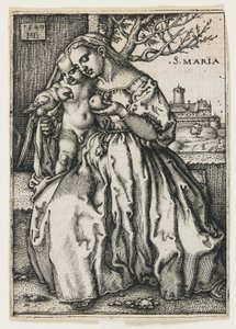 Panna a dítě s papouškem, 1549 od Hans Sebald Beham