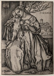 Panna s papouškem, 1549. od Hans Sebald Beham