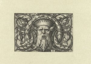 Povrchová dekorace. Maska s korunkou od Hans Sebald Beham