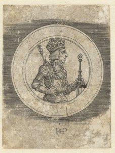 Avers medaile s portrétem uherského a českého krále Ferdinanda I. v poloviční délce od Hans Sebald Beham