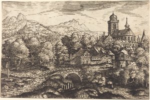 Horská krajina s vesnicí, 1553.