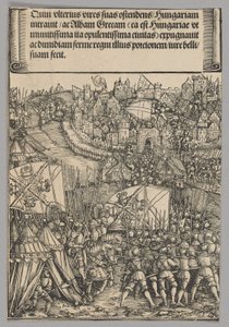 Maďarské tažení, deska 14 z Historických scén ze života císaře Maxmiliána I. z Vítězného oblouku