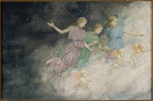 Andělé - Zvěstování od Hans Thoma