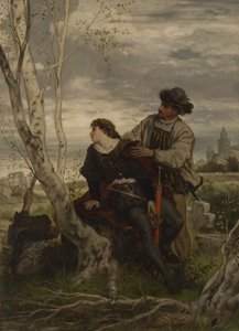 Hamlet a Horatio u Oféliina hrobu od Hans Thoma