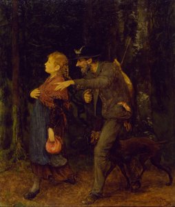 Lovec s koňskou nohou a dívka od Hans Thoma