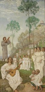 Velikonoční triptych: Říše blažených (Ráj) od Hans Thoma