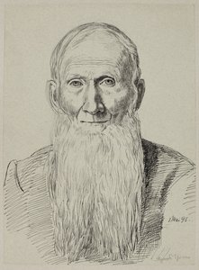 Busta starce s dlouhým vousem od Hans Thoma