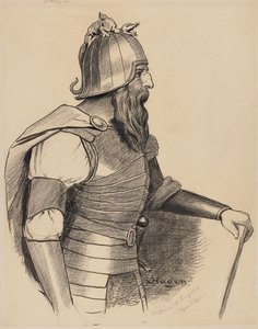 Návrh kostýmu pro Hagena od Hans Thoma