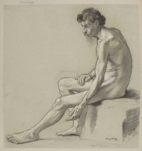 Studie mužského aktu od Hans Thoma
