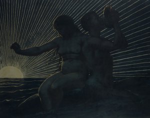 Tritonský pár, 1892 od Hans Thoma
