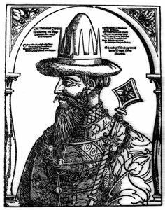 Portrét Ivana IV. Hrozného (1533 - 1584), ruského cara. Xylografie od Hanse Weygela. od Hans Weigel
