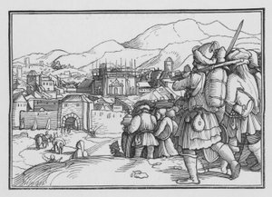 Cyrus obnovuje nádoby chrámu, Ezra I, 6 od Hans after Holbein the Younger