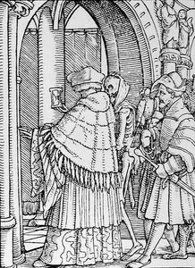 Smrt a kánon, z Tanec smrti, vyrytý Hansem Lutzelburgerem, kolem roku 1538 od Hans after Holbein the Younger