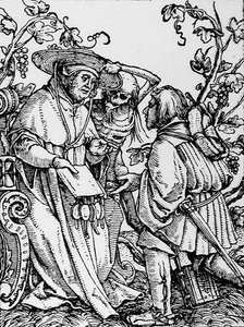 Smrt a kardinál, z Tanec smrti, vyrytý Hansem Lutzelburgerem, kolem roku 1538 od Hans after Holbein the Younger