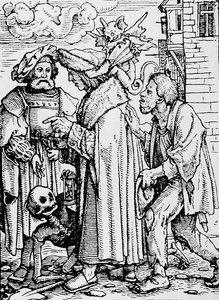 Smrt a rada, z Tanec smrti, vyrytý Hansem Lutzelburgerem, kolem roku 1538 od Hans after Holbein the Younger