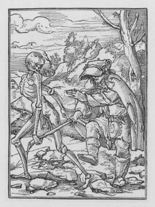 Holbeinův Tanec smrti: Slepý muž od Hans after Holbein the Younger