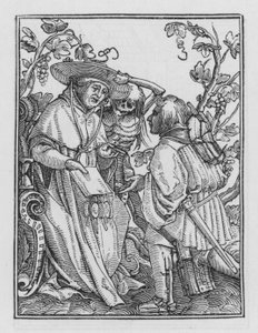 Holbeinův tanec smrti: Kardinál od Hans after Holbein the Younger