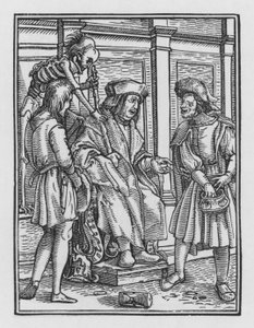 Holbeinův tanec smrti: Soudce od Hans after Holbein the Younger