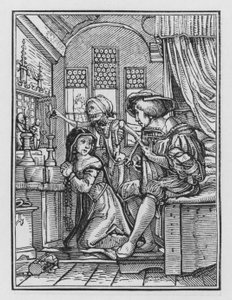 Holbeinův tanec smrti: Jeptiška od Hans after Holbein the Younger