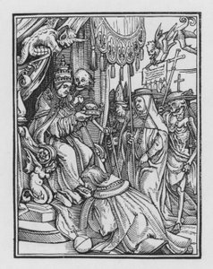 Holbeinův tanec smrti: Papež od Hans after Holbein the Younger