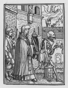 Holbeinův tanec smrti: Kněz od Hans after Holbein the Younger