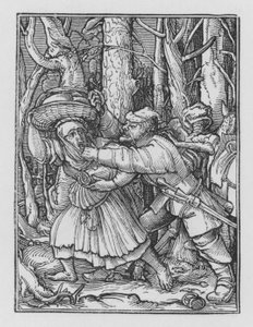 Holbeinův tanec smrti: Loupežník od Hans after Holbein the Younger
