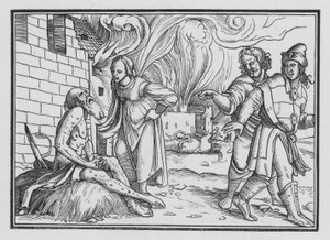 Job kárá svou ženu, Job II, 9 od Hans after Holbein the Younger