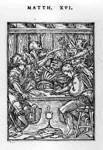 The Gamessters, ze série Tanec smrti, vyryl Hans Lutzelburger (fl.1505-26) c.1526-28 od Hans after Holbein the Younger