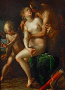 Jupiter, Antiopa a Amor... od Hans von Aachen
